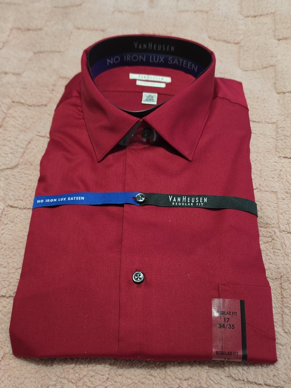 Van Heusen Men's Dress Shirt in Deep Burgundy